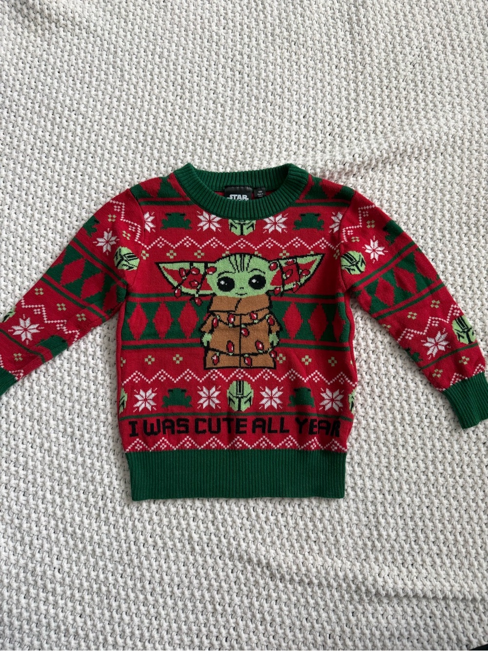 Baby Yoda Star Wars Christmas Sweater Baby Infant Size 18M